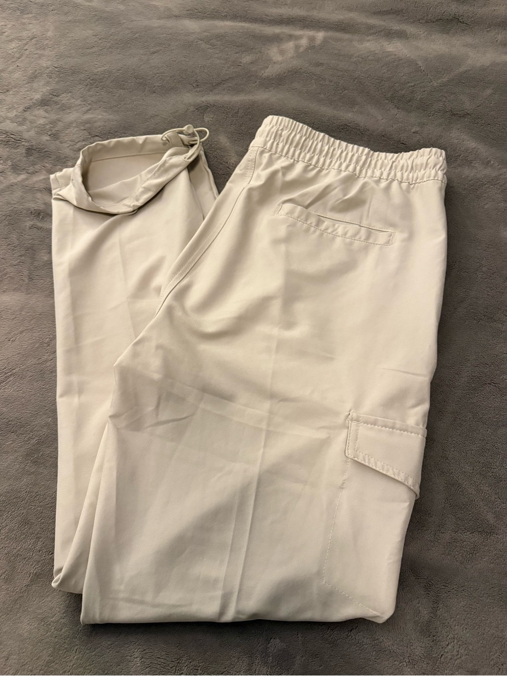 split Men's Cargo Pants in Light Cream
